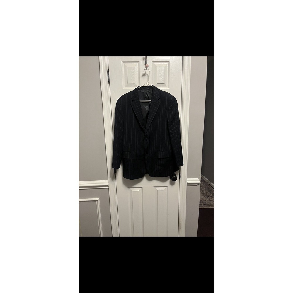 Giorgio Fiorelli Men's Pinstripe Suit Jacket Size 40 Black